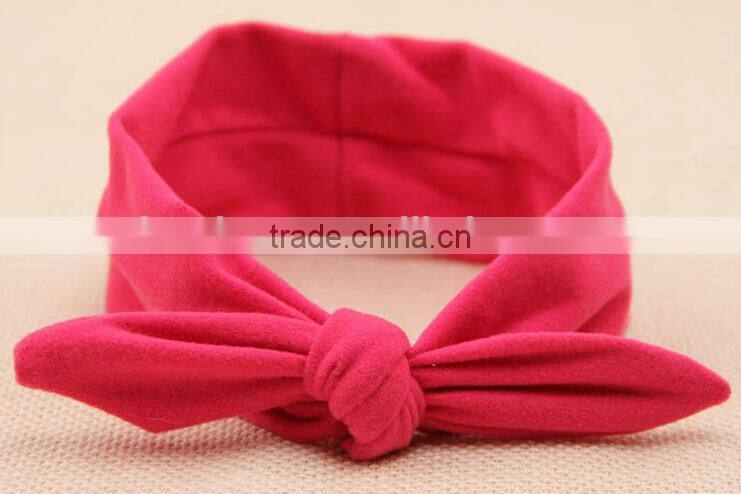 solid color bow style cotton kids headband, kids cotton fabric headband