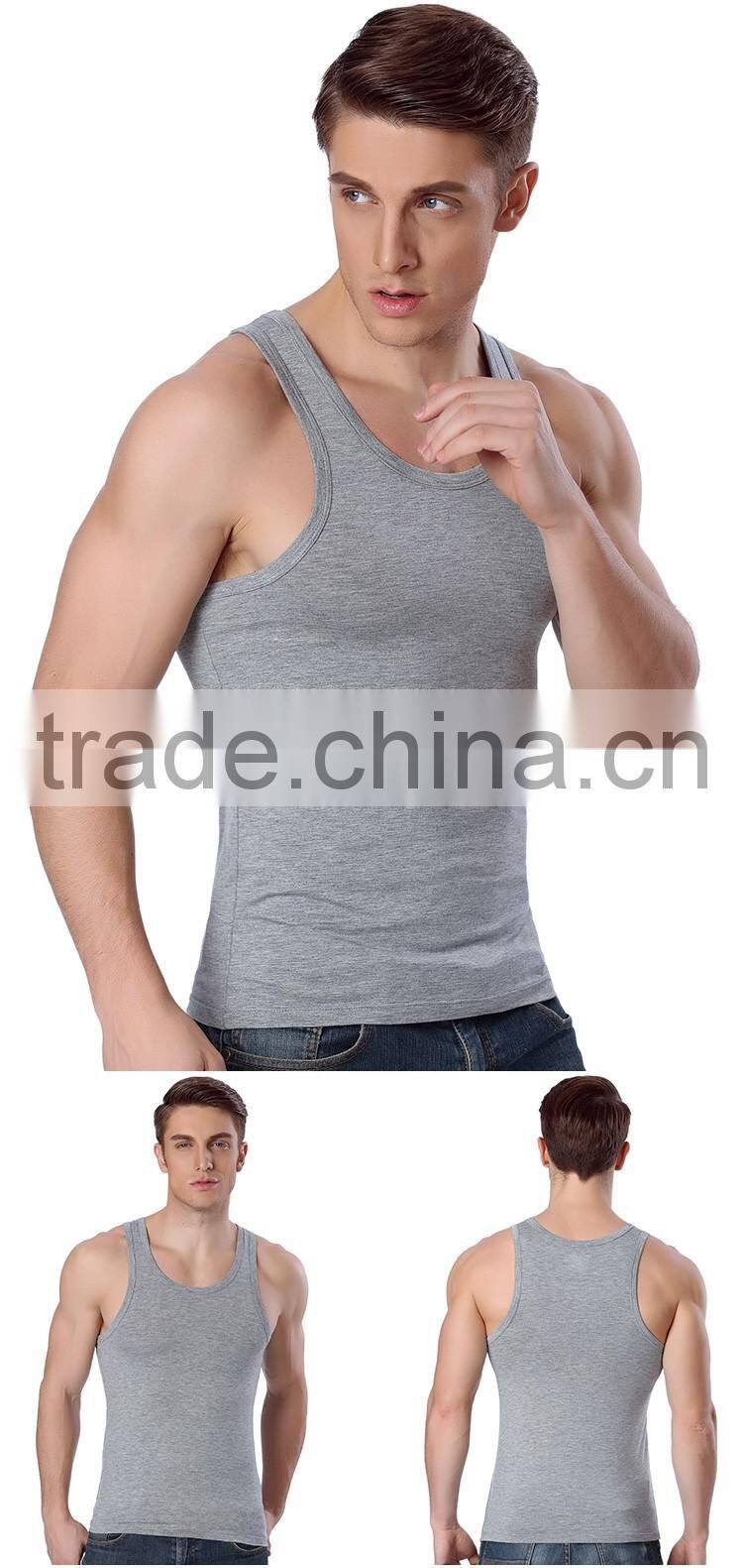 mens Modal viscose bodybuilding tight blank summer sports singlet/tank tops