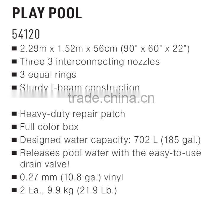 Bestway 2.29 m x 1.52 m x 56 cm Three-ring Rectangular Tank