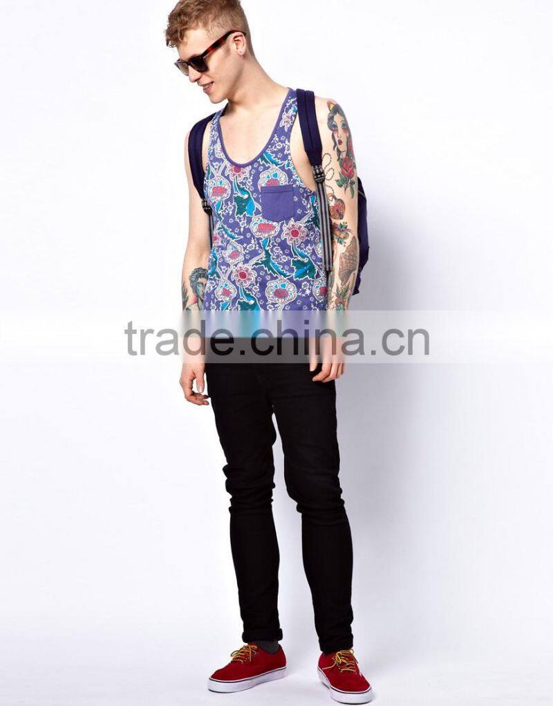 All Over Floral Print Chest Pocket Vests