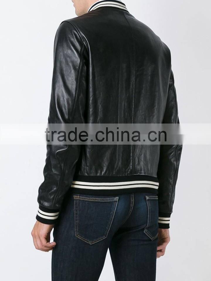 Newly Arrived Wholesale Plain Dyed Men Embossed Genuine Leather italian leather coats