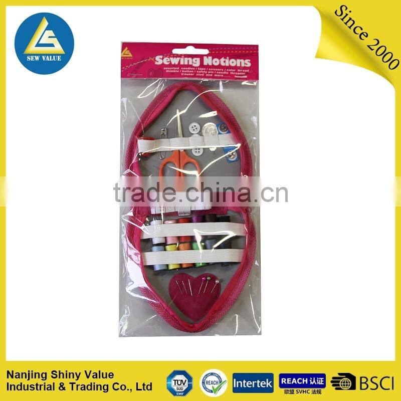 mini cute fashionalable pink Floral pattern home sewing kit for girls