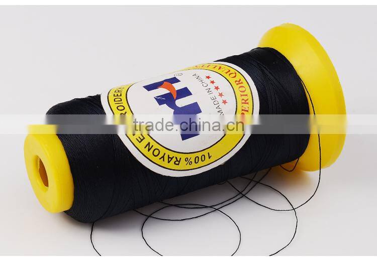 China wholesale of black color 100% viscose rayon embroidery thread