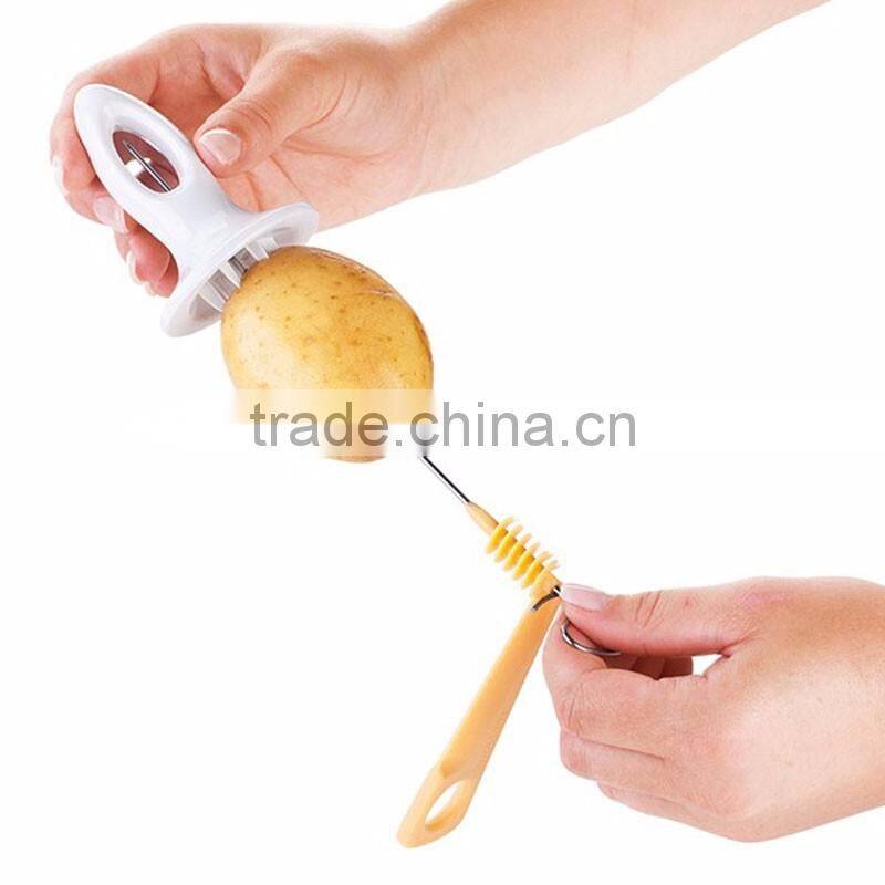 professional potato chips slicer / spiral potato cutter / Potato Cutting Machine