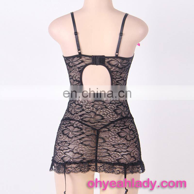 Three Color Four Size Lace See Through Sexy Lingerie for Fat Women