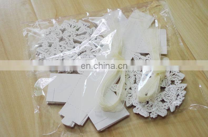 Butterfly Hollow Wedding Favour Box With Organza Ribbon Birthday Party Candy Boxes