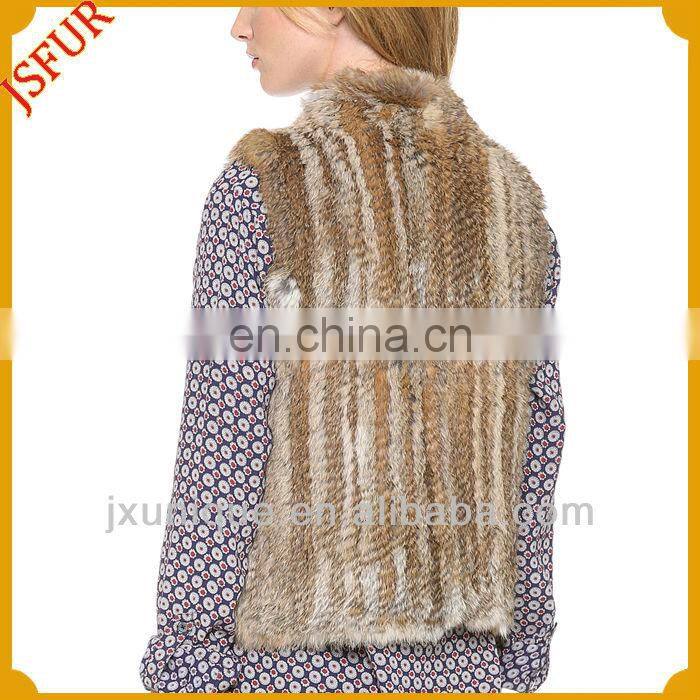 Brand sale nice rabbit fur knitted fur waistcoat