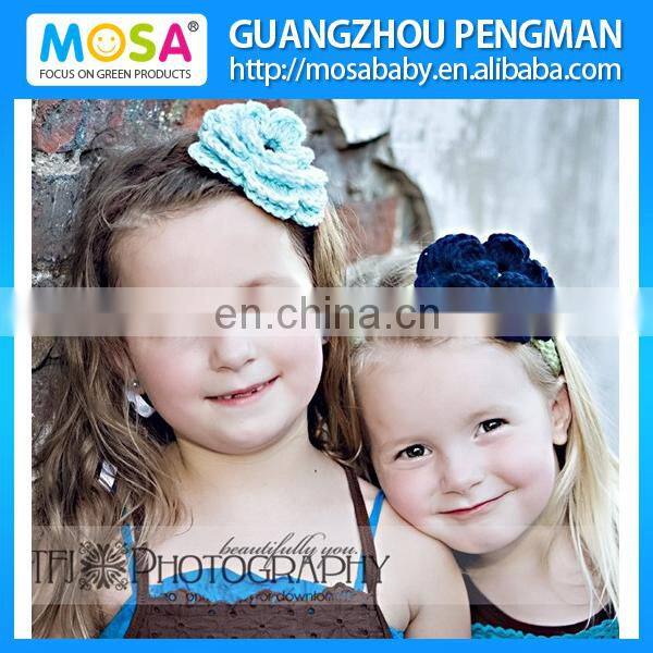 2014 New Crochet Kid Girl Purple Flower Headband, Newborn Hair Band Photo Props