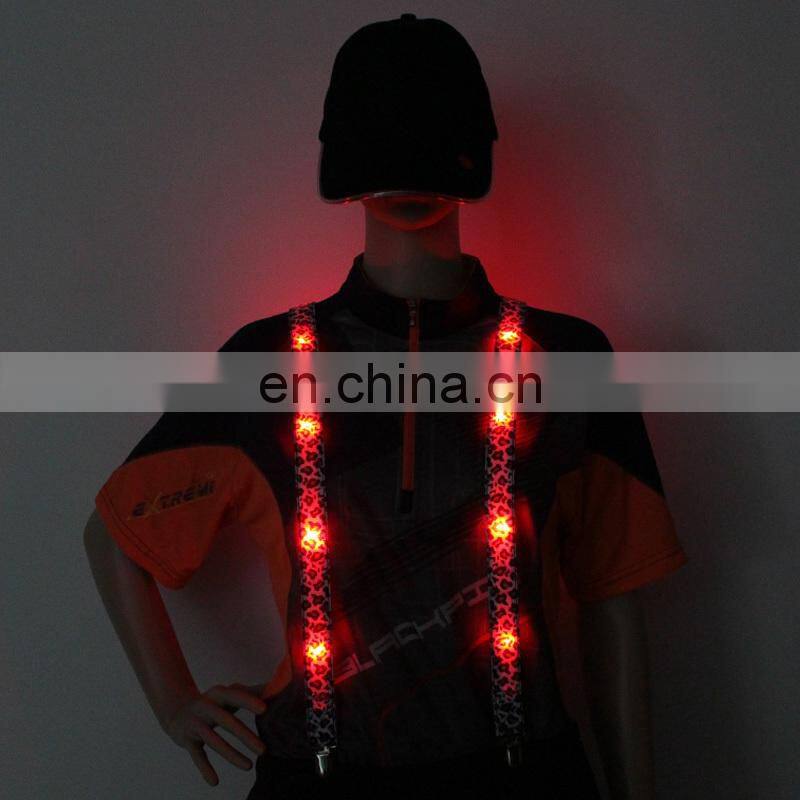 Hot sale led jeans suspenders Elastic kids Suspenders led flashing suspenders