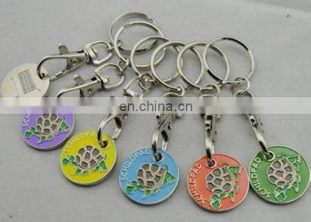 union Jack trolley token key chain