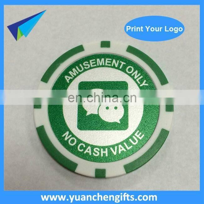 Popular poker chip golf ball markers/coin for golf hat clip