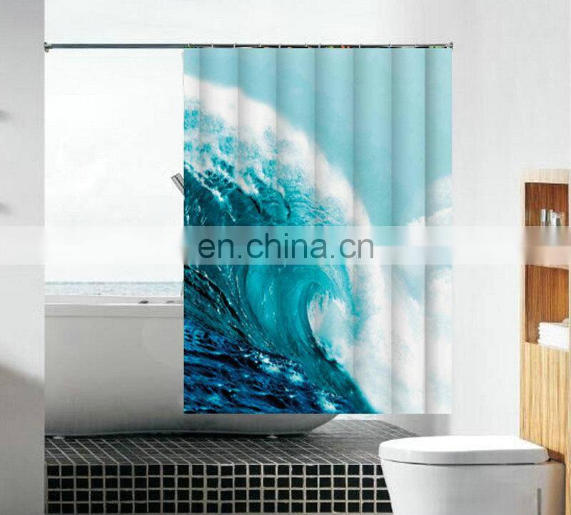 Customized African Print Digital Printing Waterproof Shower Curtain