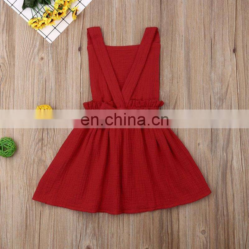 2019 summer Baby Girl line cotton dresses Hollow Dress Kids backless Cotton Dresses 4colors