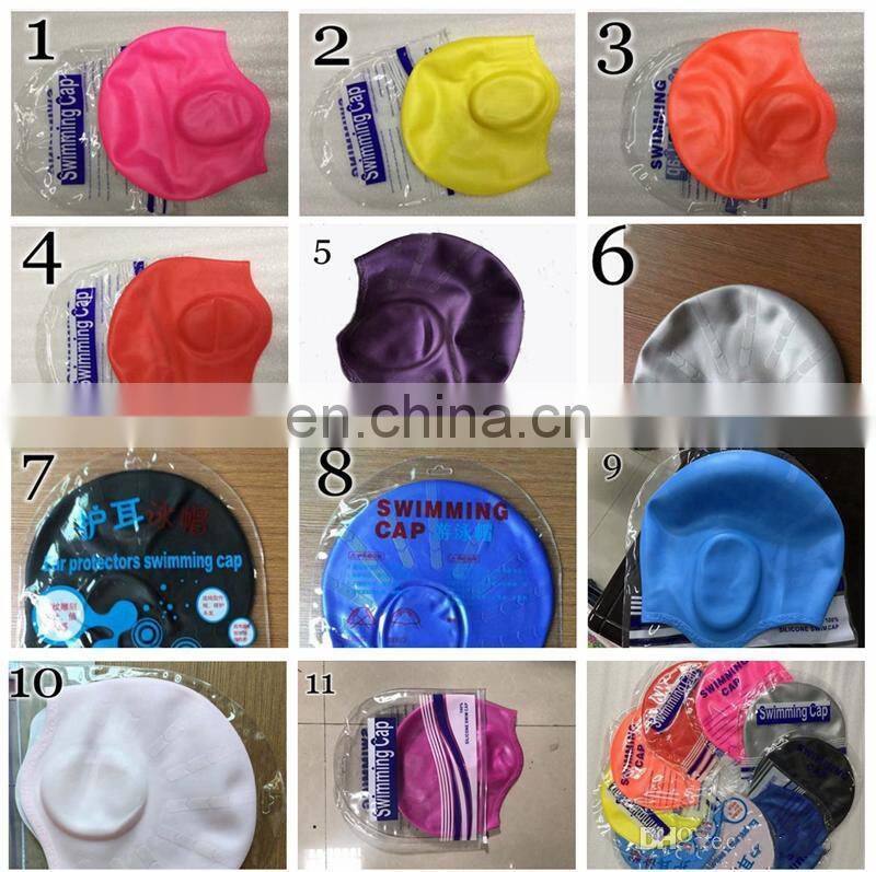 Adult solid color men women 11colors waterproof silicone swimming cap