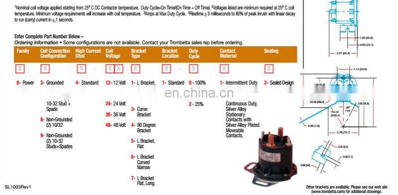 150A Solenoid Switch of Forklift Motor 12V/24V