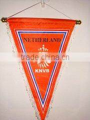 satin double sided printing , tow layers with Tassels, Hanging Flag or silk banner