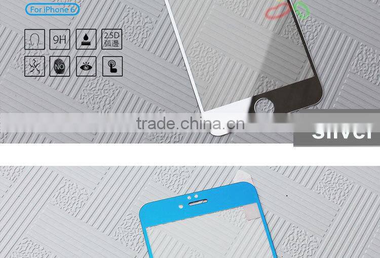 Cell phone screen protector Colorful tempered glass screen protector for iphone 6 plus