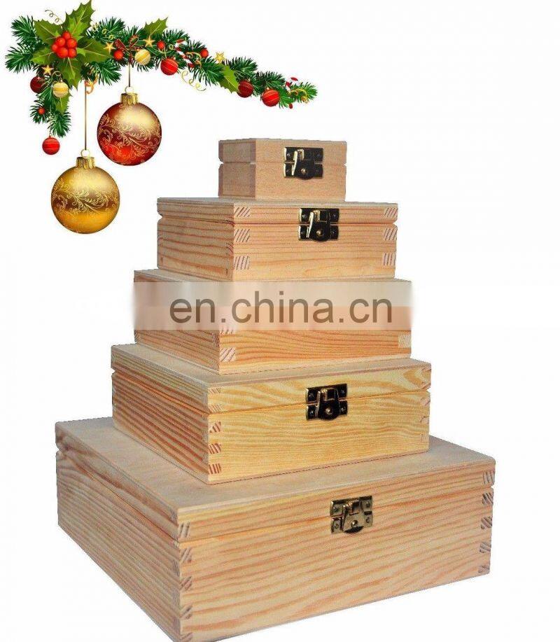 variety square wooden organizer boxes storage with lid and clasp