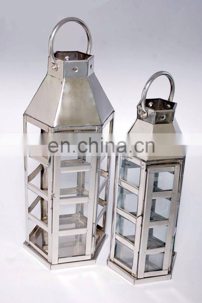 zinc plated rounded hanging lanterns