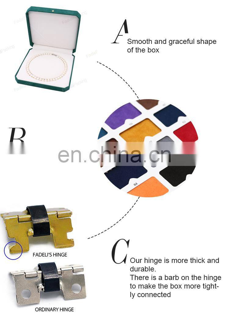 Fadeli exquisite blackish green color velvet jewelry box gift box for necklace engagement wedding box jewelry