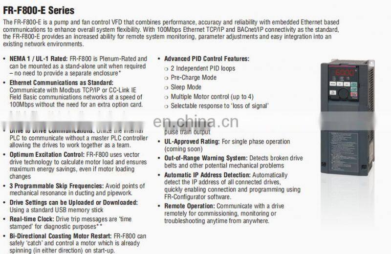 Original FR-F820-22K-1 Mitsubishi Inverters-FREQROL