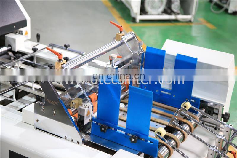UTM650B Automatic kraft gift paper packaging box Window patching making Machine with rotary plastic film cut