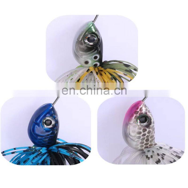 Byloo Lures Rubber Skirt Jig Fishing Lures Buzz Baits Spinner Bait With Skirt Rubber Fishing Jig Flies