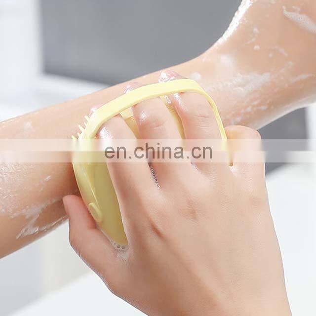 Hot Selling Soft Body Brush Shower Brush Baby Silicon Massage Bath Brush With Soap Dispenser