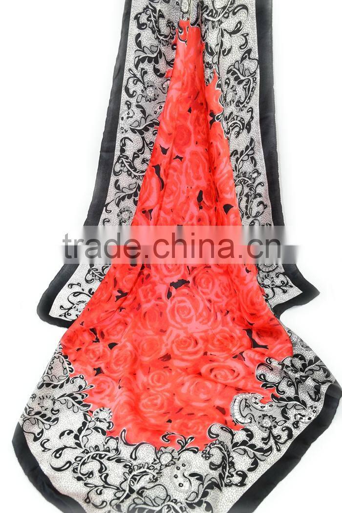 High Quality Customizable Digtial Printed Silk Scarf