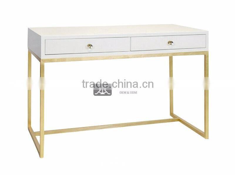 DK-052 Modern Design White Bedroom Stainless Steel Dresser Table