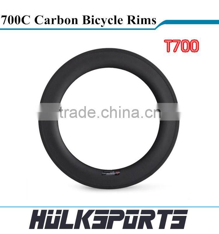 700c full carbon Tubular road bicycle rims Toray T700 carbon rims for road bicycle 3K/UD carbon road bike rim