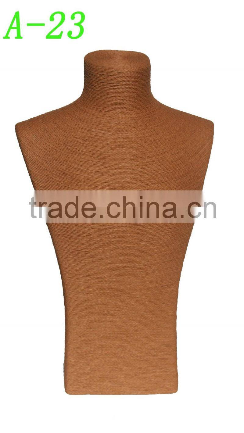 2015 new products natural paper twine necklace jewelry display stand A-22