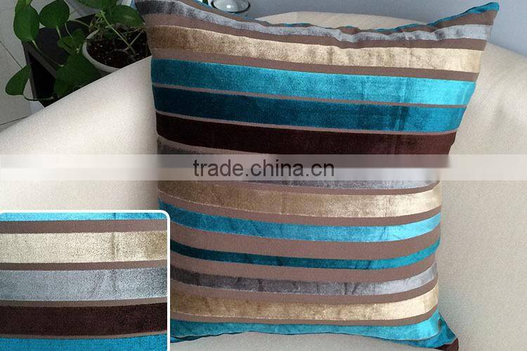 100% cotton velvet colorful strip pillow