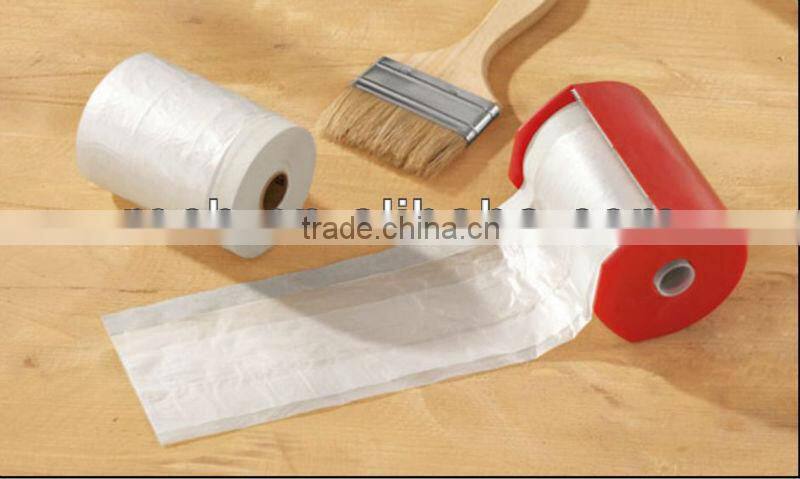 Auto paint HDPE pretaped masking film with dispenser