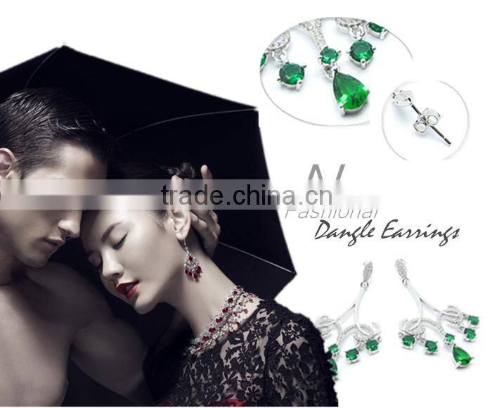 Fashion accessories micro pave CZ jewelry earrings silver wedding jewelry
