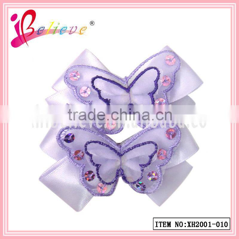 2015 Popular kids hair bow accessories,grosgrain ribbon hair bow,elsa & anna ribbon bow hair clip