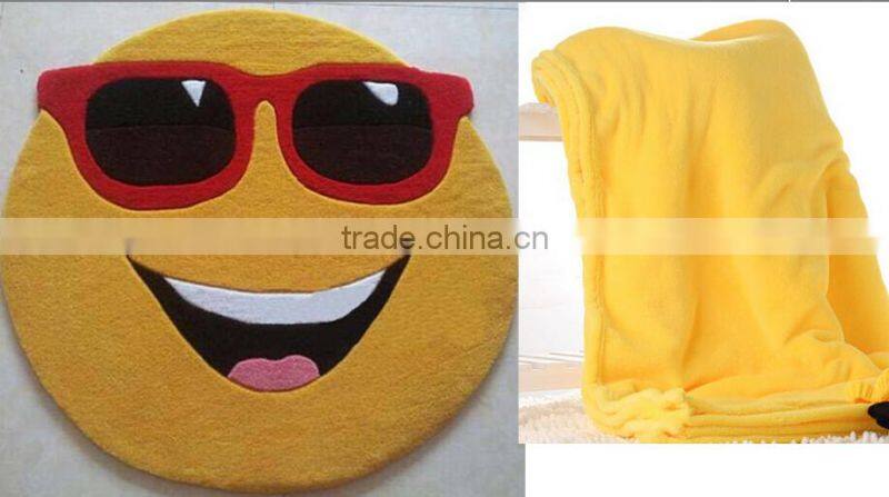 free sample Emoji towels/plush emoji blanket for sale