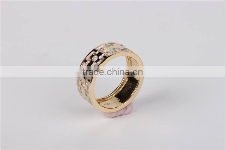 hot sale yellow gold plated AAA Zircon silver man rings