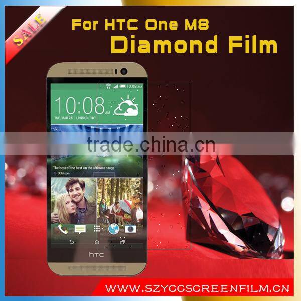 Mobile accessory golden diamond screen protector for HTC One M8
