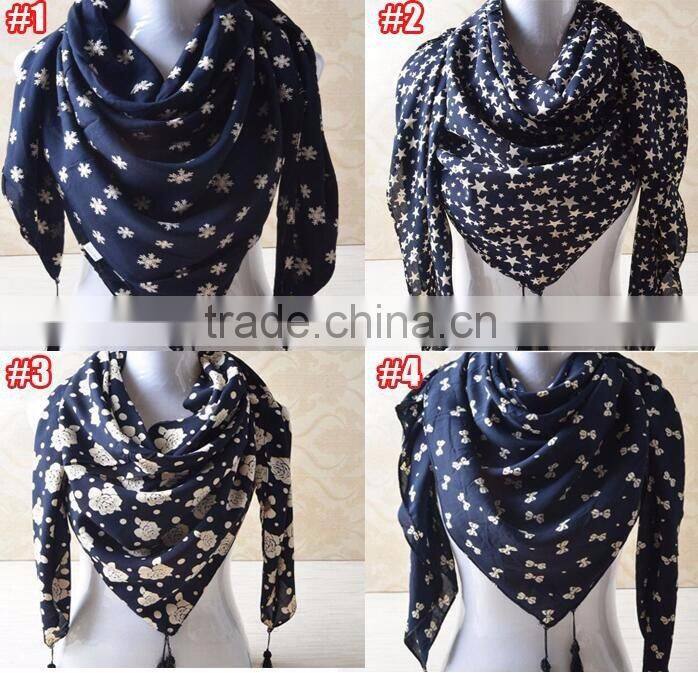 New Designs Printed Cotton Square Head Scarf