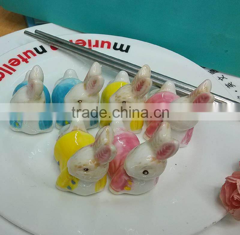 High quality Creative love birds decoration ceramics chopsticks holder chopsticks rack rest