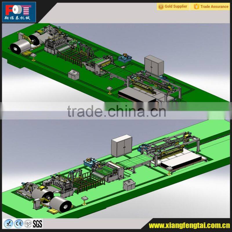 Metal sheet cut length line and 17 rolls straighten and leveling machine