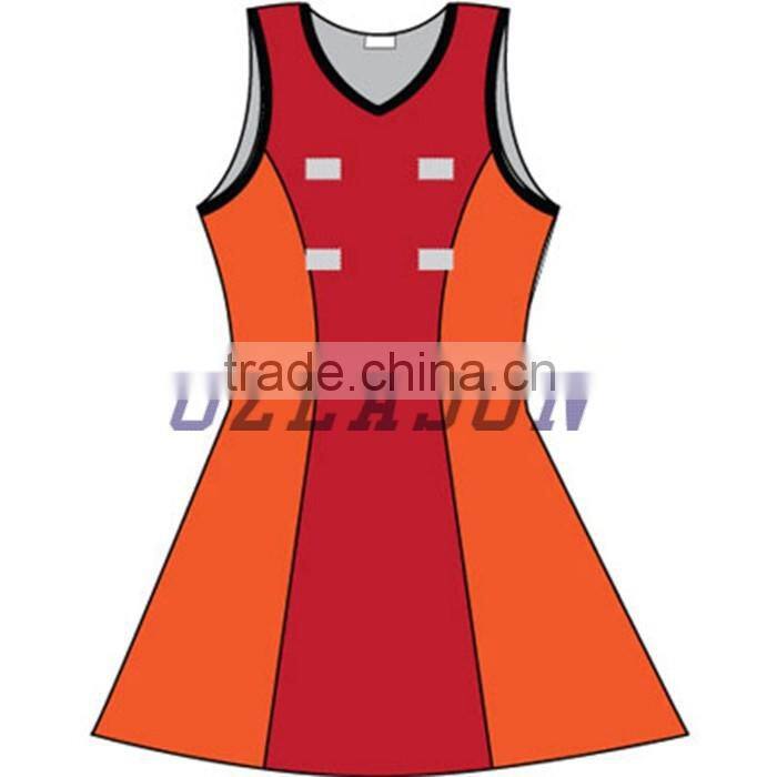 Fashion Cheap Lady Girls Sexy Dress Blank Jersey Netball Uniforms