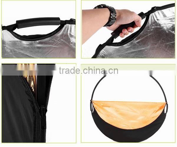 24" (60cm) 5-in-1 Portable Round Collapsible Photo Reflector For Studio & Outdoor Lighting