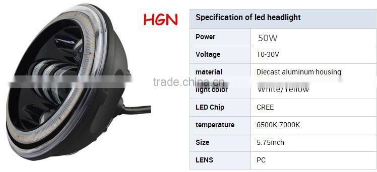 Smart design 50w 5.75'' led headlight for harley motorcycle