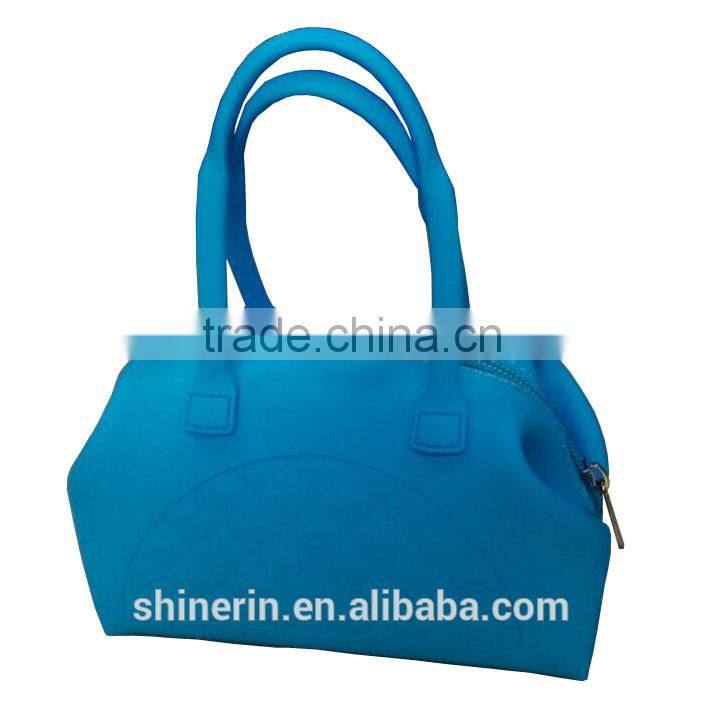 Candy Color Women Waterproof Silicone Mini Tote Coin Purses Hand Carry Money Bags With Zipper