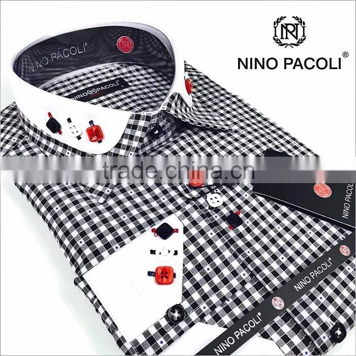 Designer shirts for men from turkey Casual Men's Shirt double collar man shirt Long Sleeve