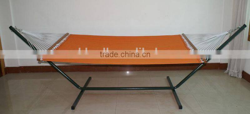 Outdoor canvas garden hammock with steel stand