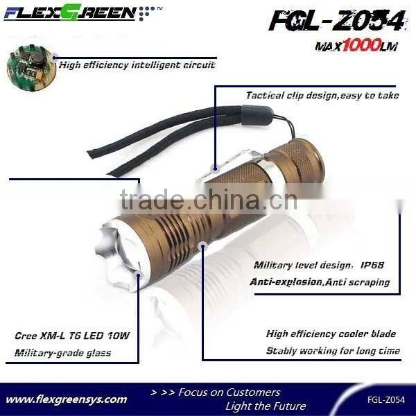 rechargable 18650 battery T6 LED tactical torch