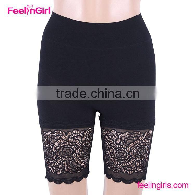Black Lace High Waist Anti Exposure Women Panties